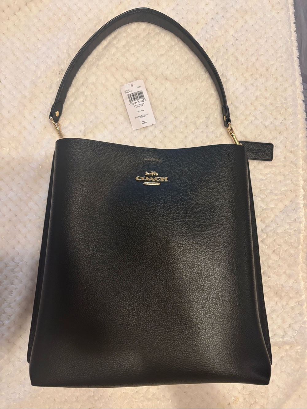 Coach Mollie Pebbled Leather Bucket Bag with Gold Hardware